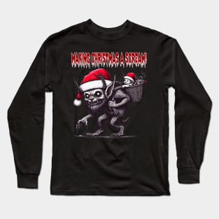 Cute and Creepy Krampus Long Sleeve T-Shirt